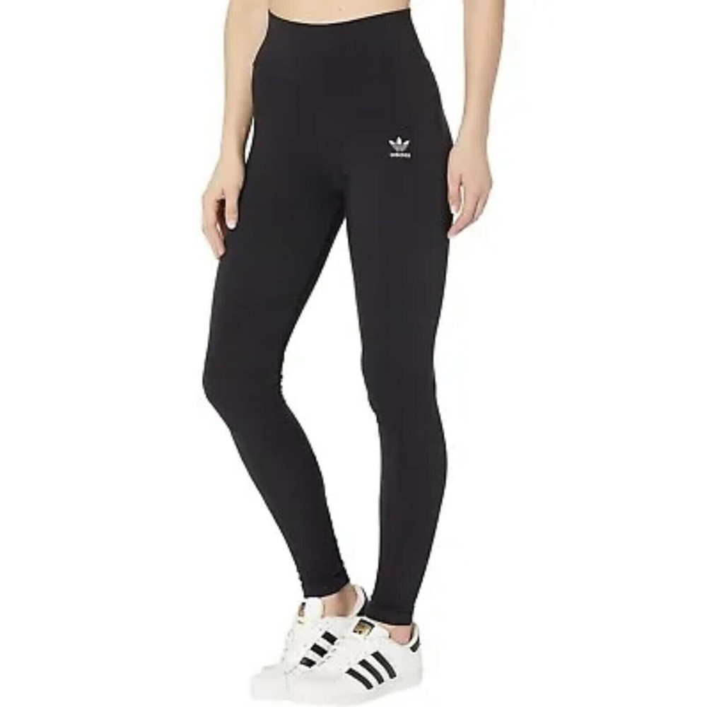 ADIDAS Womens Loungewear Tights Small Black Mid Rise Athleisure SIZE: M and S